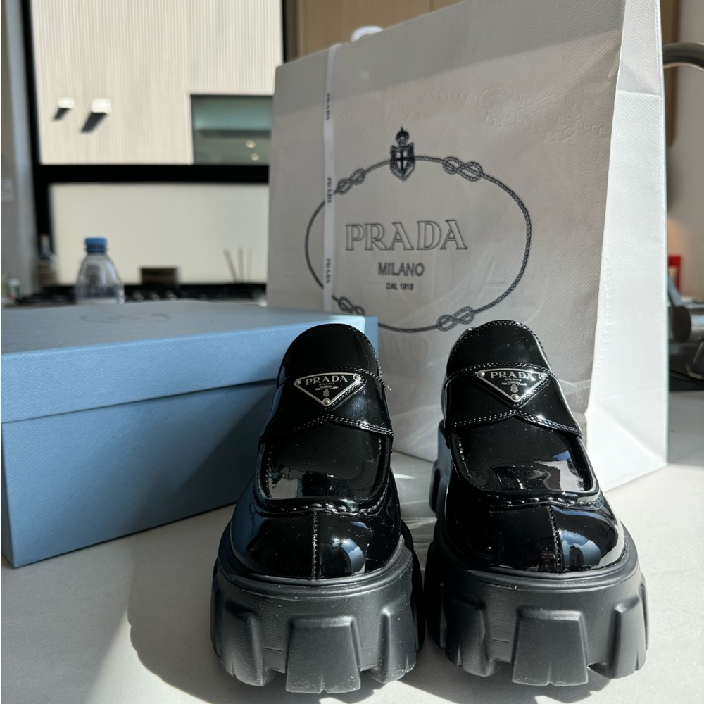 Prada Black Patent Leather Loafers - image 9